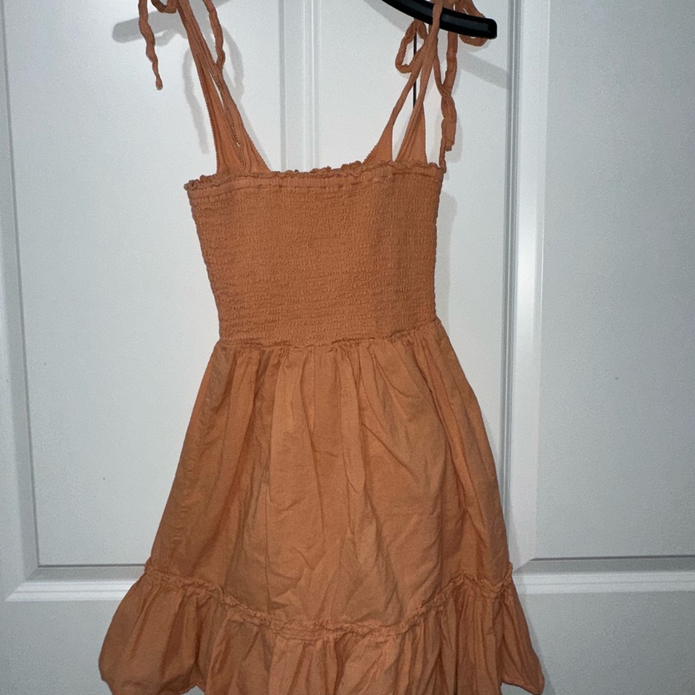 Salmon-colored Smocked Sundress